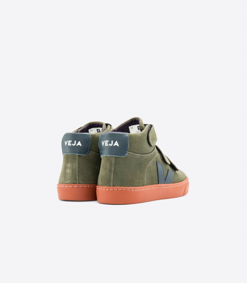 Veja Esplar Mid Suede Patike Dječje Zelene Crvene | PO14-0394C6