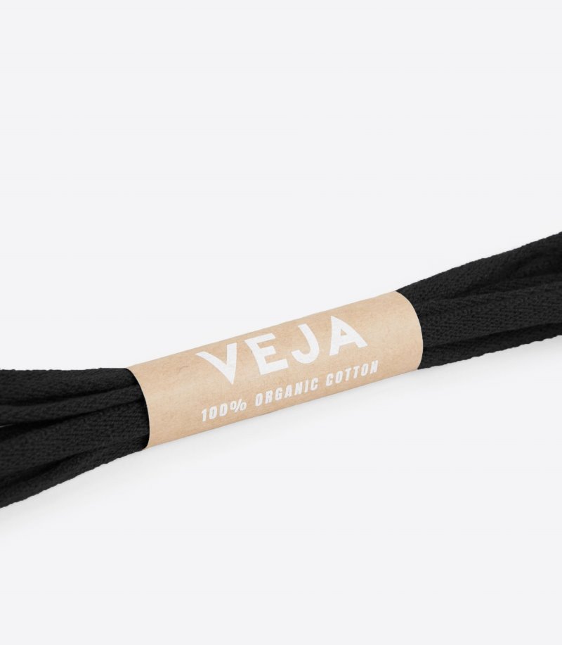 Veja Laces Organic Cotton Vezice Ženske Crne | RT15-6415T0
