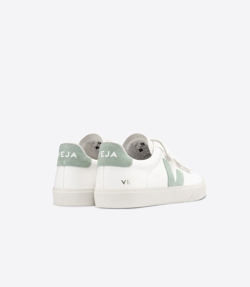 Veja Recife Chromefree Leather Patike Ženske Bijele Svijetlo Zelene | YO64-9934T6