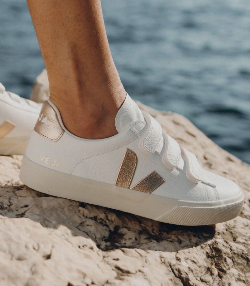 Veja Recife Chromefree Patike Ženske Bijele Zlatne | WG95-0385U9