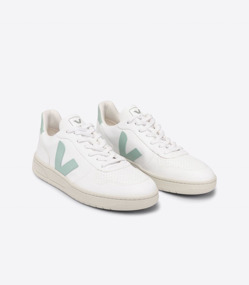 Veja V-10 CWL Patike Ženske Bijele Svijetlo Zelene | PJ65-2195O0
