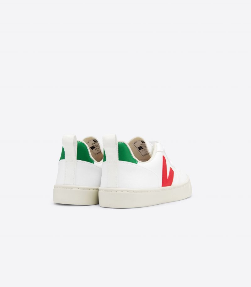 Veja V-10 Laces CWL Patike Dječje Bijele Crvene | MG03-7043H7
