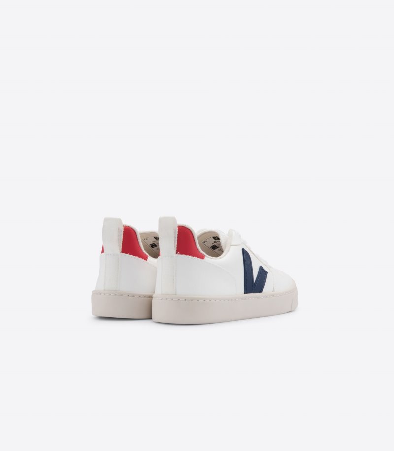 Veja V-10 Laces CWL Patike Dječje Bijele Tamno Plave | QW48-4708M9