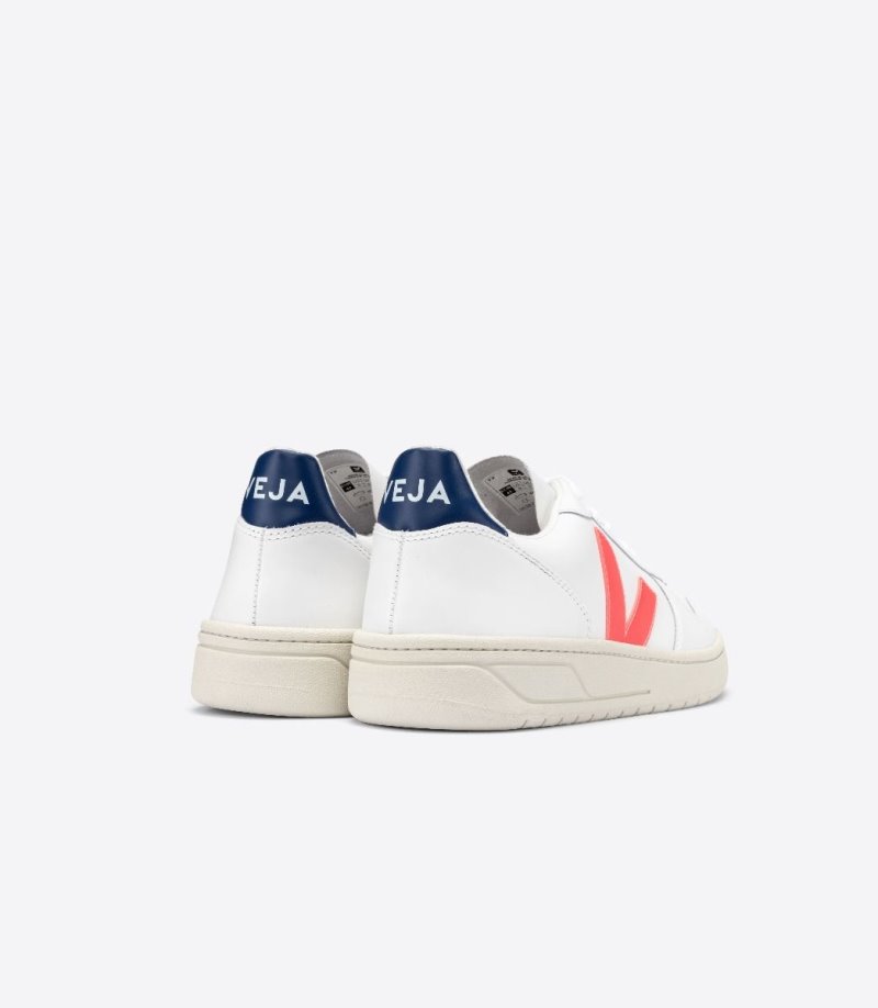 Veja V-10 Leather Patike Muške Bijele Narančaste Tamno Plave | WC43-2243H9