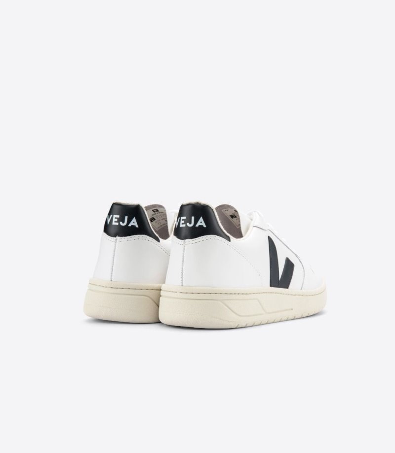 Veja V-10 Leather Patike Ženske Bijele Crne | SN64-5324K4