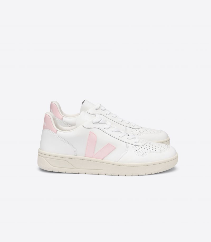 Veja V-10 Leather Patike Ženske Bijele Roze | PR73-6143I9