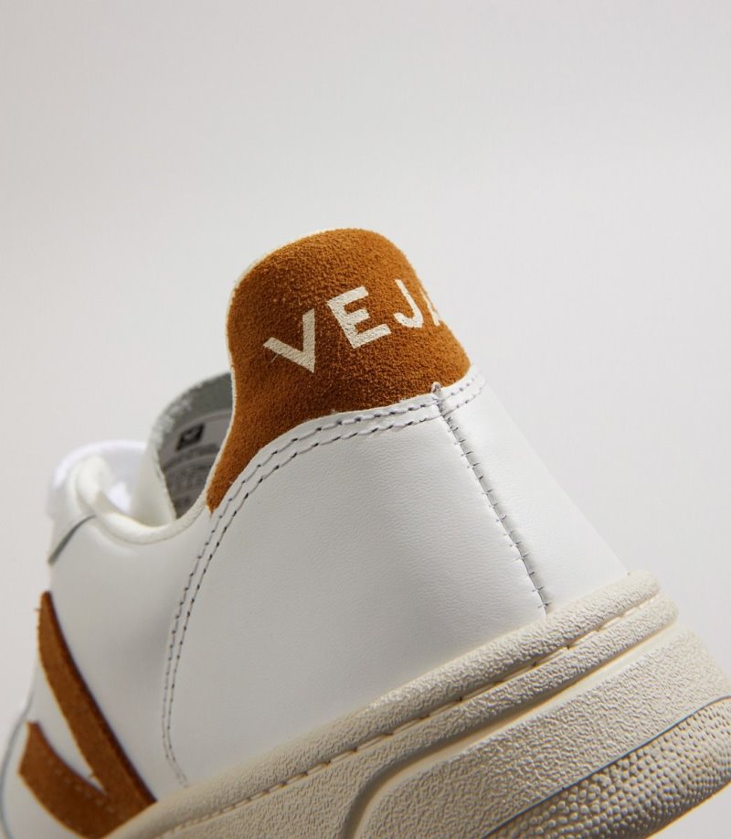 Veja V-10 Leather Patike Ženske Bijele Smeđe | DI36-7296X3