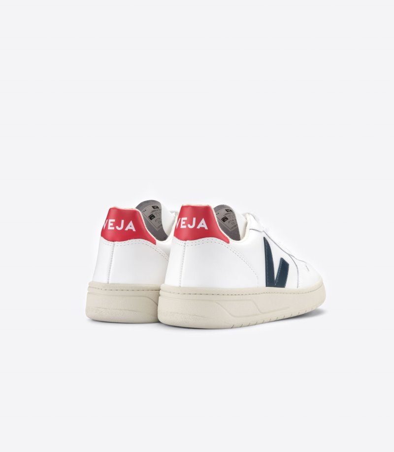 Veja V-10 Leather Patike Ženske Bijele Tamnoplave | II76-2826L6