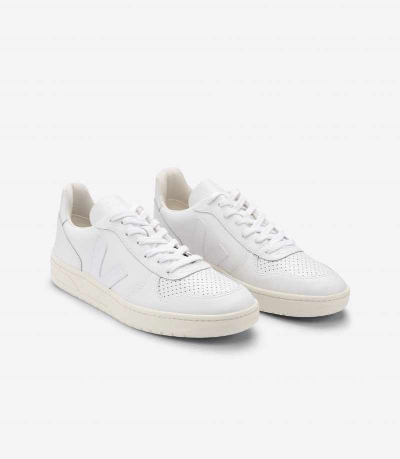 Veja V-10 Leather Patike Ženske Bijele | GF60-0760T2