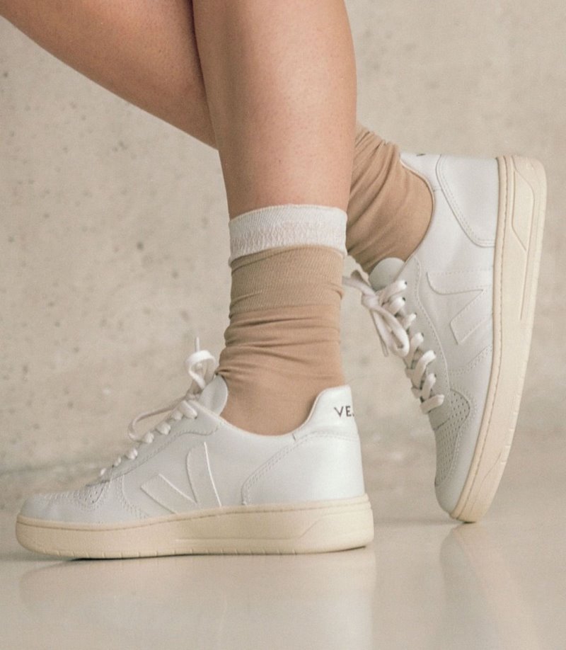 Veja V-10 Leather Patike Ženske Bijele | GF60-0760T2