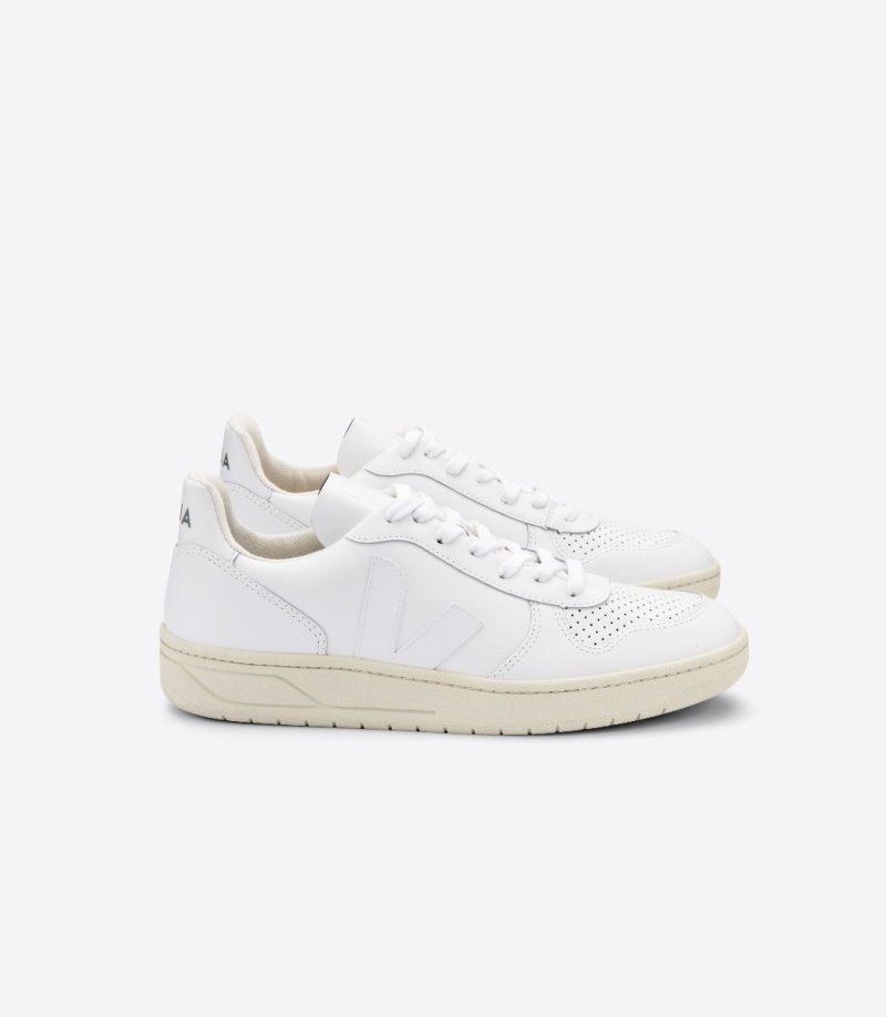 Veja V-10 Leather Patike Ženske Bijele | GF60-0760T2