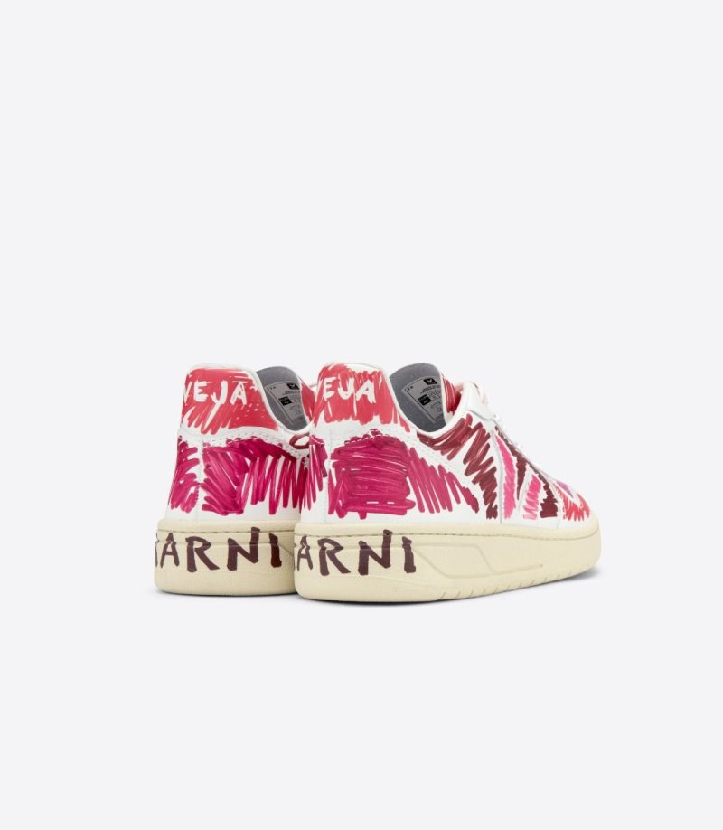 Veja V-10 Leather Veja X Marni Patike Muške Bordo Roze Bijele | KH15-7695O2