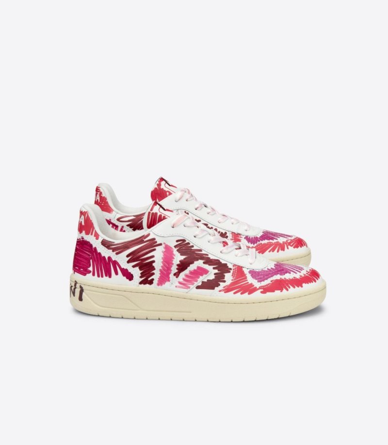 Veja V-10 Leather Veja X Marni Patike Muške Bordo Roze Bijele | KH15-7695O2