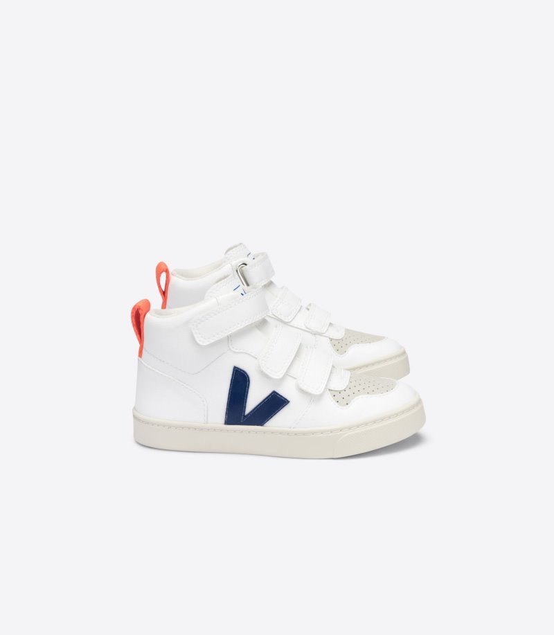 Veja V-10 Mid CWL Patike Dječje Bijele Tamno Plave Narančaste | YE88-5098D8