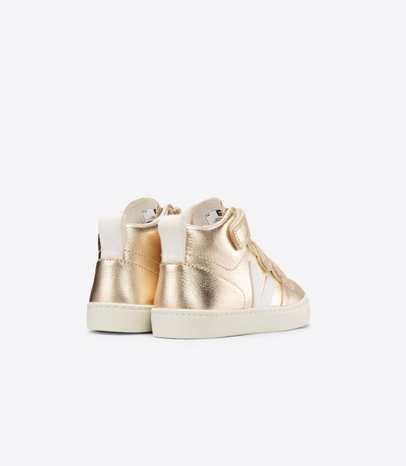 Veja V-10 Mid Chromefree Leather Patike Dječje Zlatne Bijele | TY28-5458V8