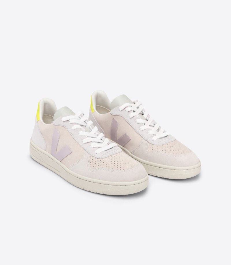 Veja V-10 Suede Patike Ženske Bež Ljubičaste | RL52-7872Q5