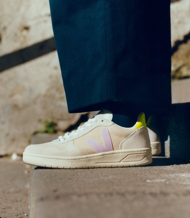 Veja V-10 Suede Patike Ženske Bež Ljubičaste | RL52-7872Q5