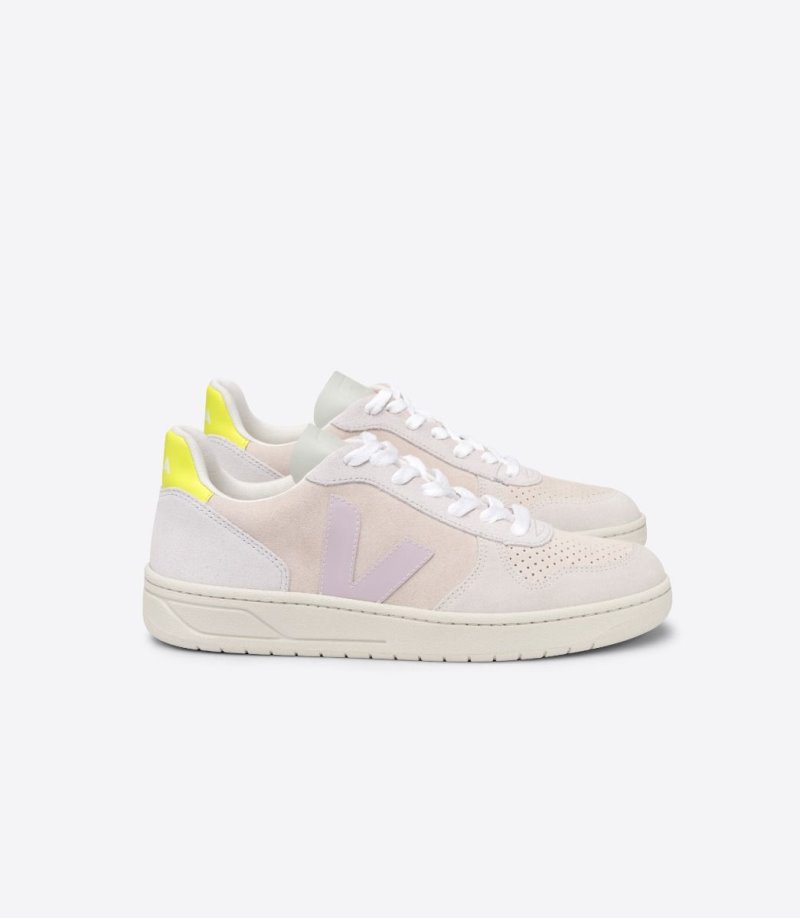 Veja V-10 Suede Patike Ženske Bež Ljubičaste | RL52-7872Q5
