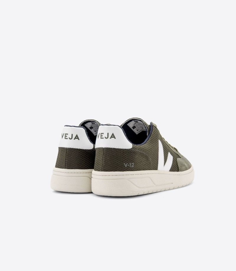Veja V-12 B-Mesh Patike Ženske Maslinasto Zelene Bijele | ZL07-5607D4