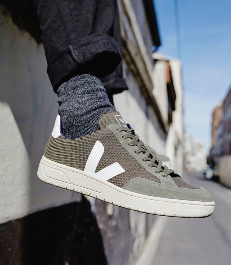 Veja V-12 B-Mesh Patike Ženske Maslinasto Zelene Bijele | ZL07-5607D4