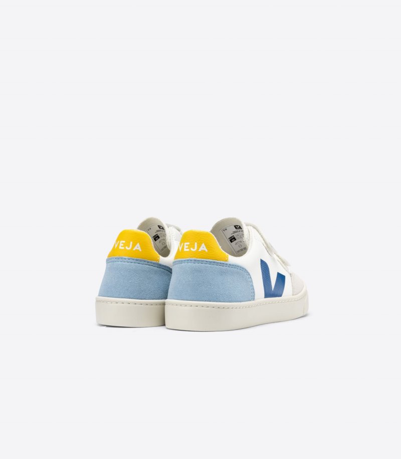 Veja V-12 Chromefree Leather Patike Dječje Bijele Tamno Plave | CA45-6065E0