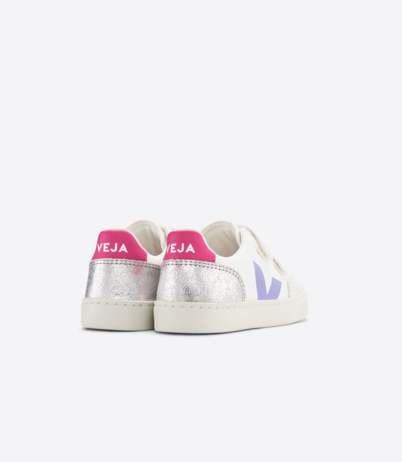 Veja V-12 Chromefree Leather Patike Dječje Bijele Srebrne | GV13-1883W7