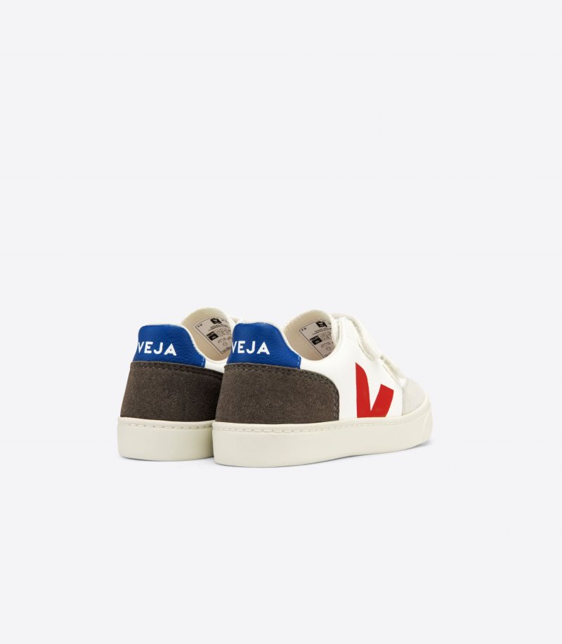 Veja V-12 Chromefree Patike Dječje Bijele Maslinasto Zelene Crvene | DG00-6080Z7