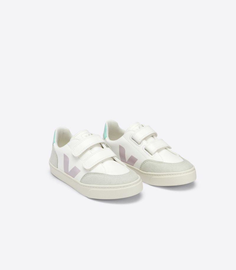 Veja V-12 Chromefree Patike Dječje Bijele Tirkizne | BD20-2030S1