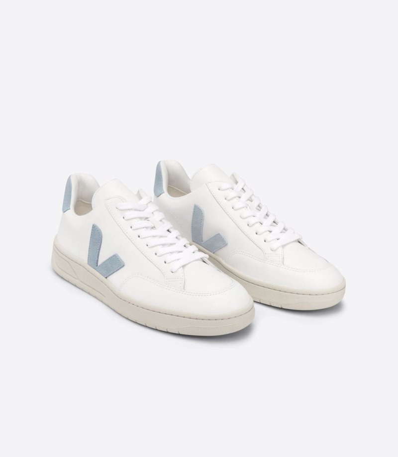 Veja V-12 Leather Patike Muške Bijele Plave | IZ13-1163L1