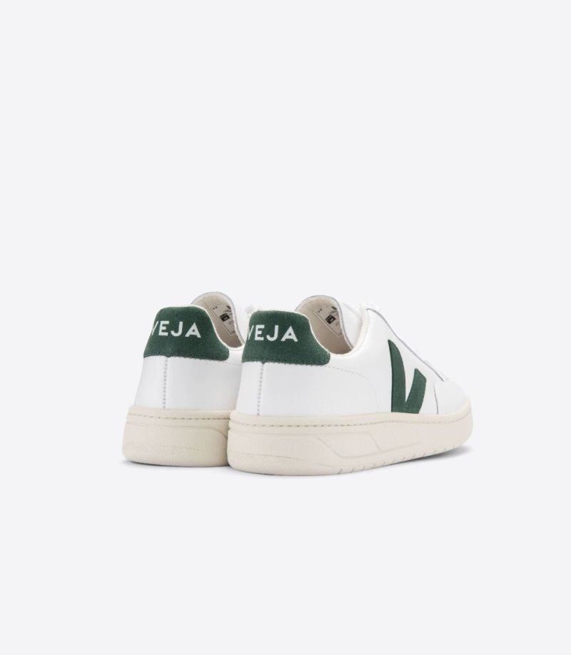 Veja V-12 Leather Patike Muške Bijele Zelene | KA61-8001A9