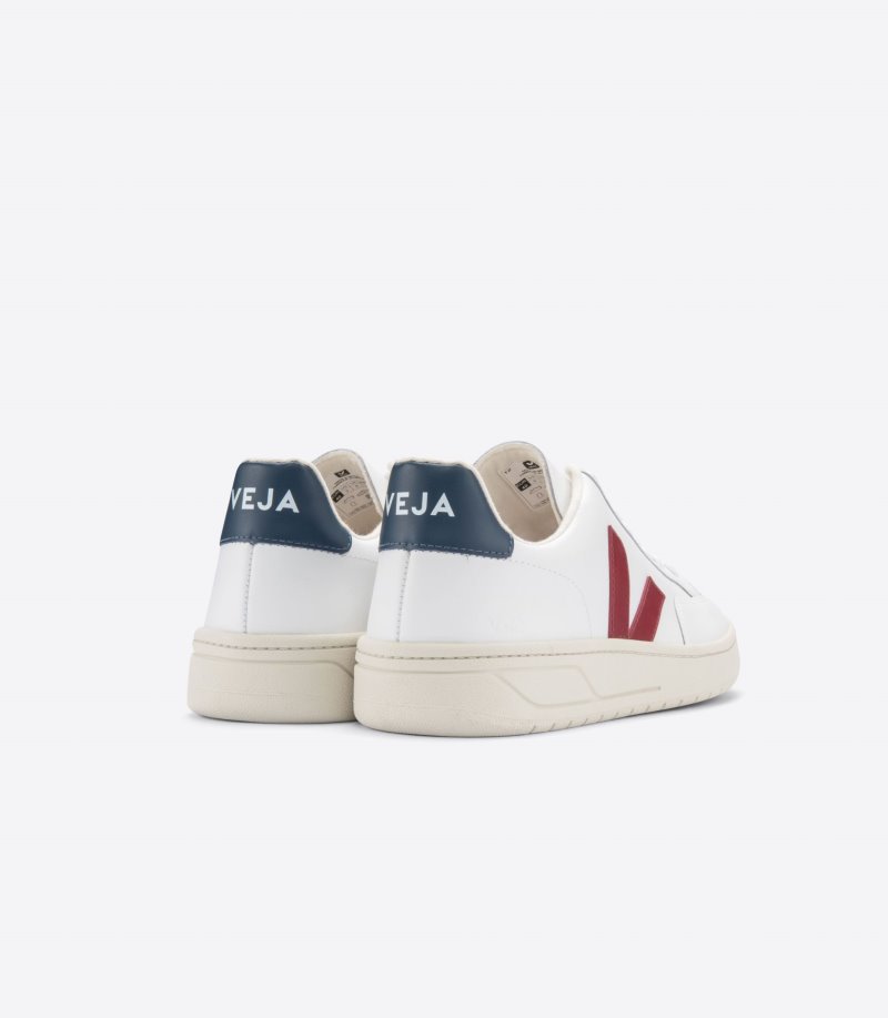 Veja V-12 Leather Patike Ženske Bijele Bordo | IL04-8594Z2