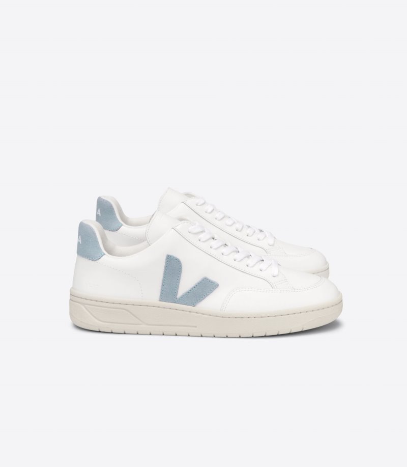 Veja V-12 Leather Patike Ženske Bijele Plave | II36-9266C7