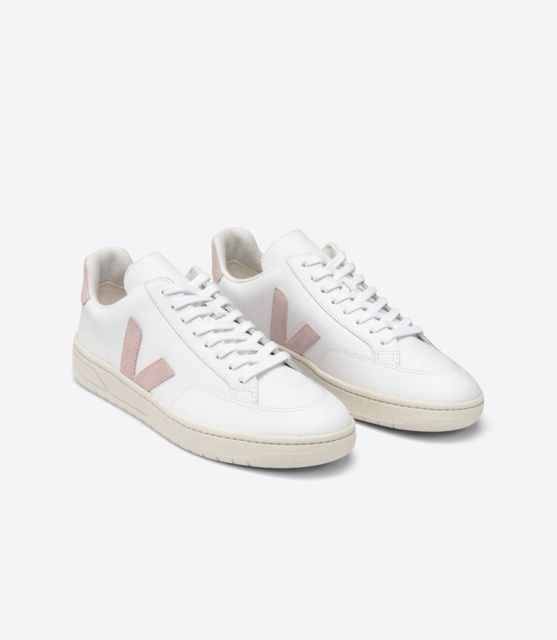 Veja V-12 Leather Patike Ženske Bijele Roze | IA33-4973H8