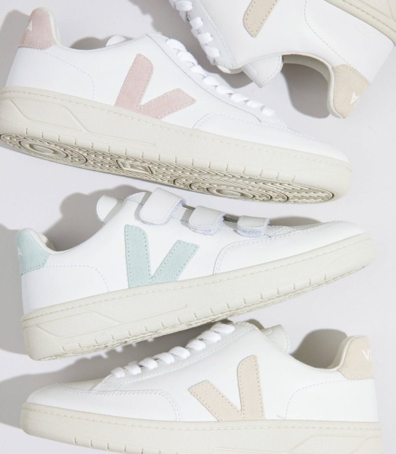 Veja V-12 Leather Patike Ženske Bijele Roze | IA33-4973H8