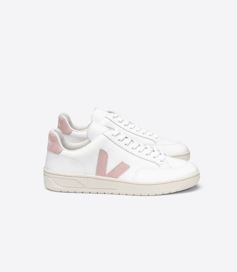 Veja V-12 Leather Patike Ženske Bijele Roze | IA33-4973H8