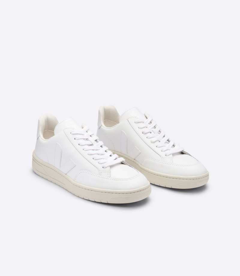 Veja V-12 Leather Patike Ženske Bijele | LJ21-0301N4