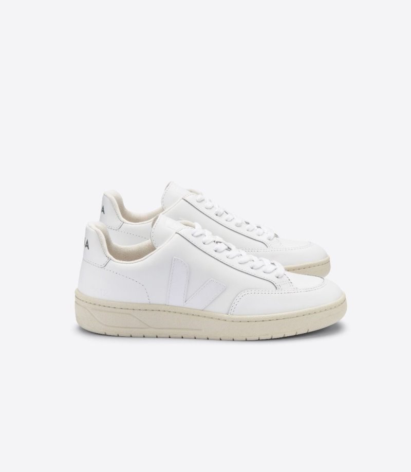 Veja V-12 Leather Patike Ženske Bijele | LJ21-0301N4