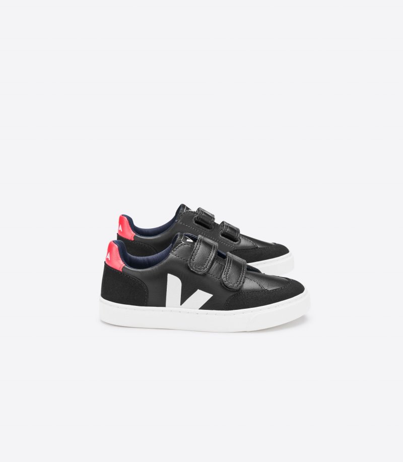 Veja V-12 Patike Dječje Crne Bijele Roze | PY57-0347G4