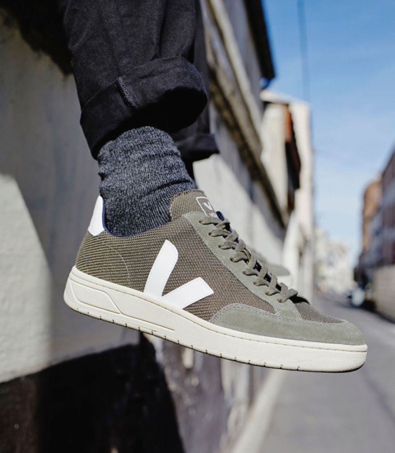 Veja V-12 Vegan B-Mesh Patike Muške Maslinasto Zelene Bijele | IV27-2897N5