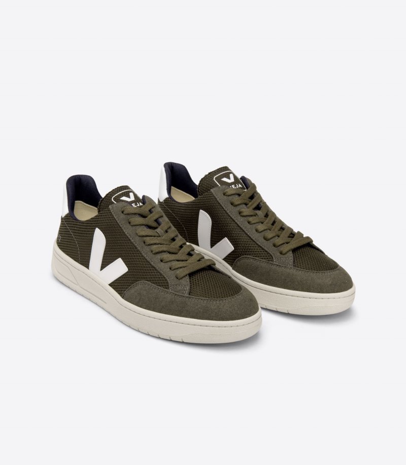 Veja V-12 Vegan B-Mesh Patike Ženske Maslinasto Zelene Bijele | XD43-8213U8