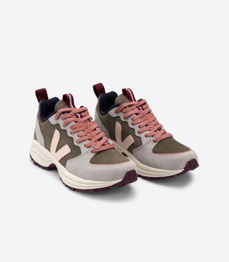 Veja Venturi Suede Patike Ženske Maslinasto Zelene Sive Roze | DI92-0462L4