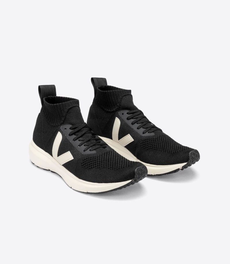 Veja V-knit Veja X Rick Owens Mid Patike Muške Crne Bijele | XM00-3770Z8