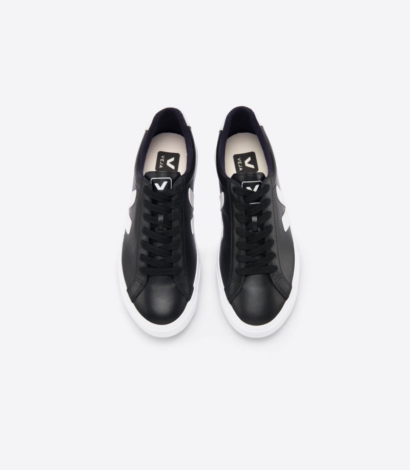 Veja Vstore Esplar Leather Patike Ženske Crne Bijele | HM02-0492G9