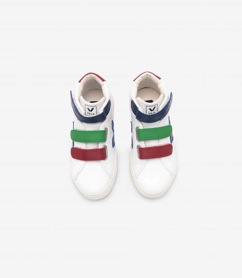 Veja Vstore Esplar Mid Leather Patike Dječje Bijele Tamno Plave Bordo | OW15-0555N0