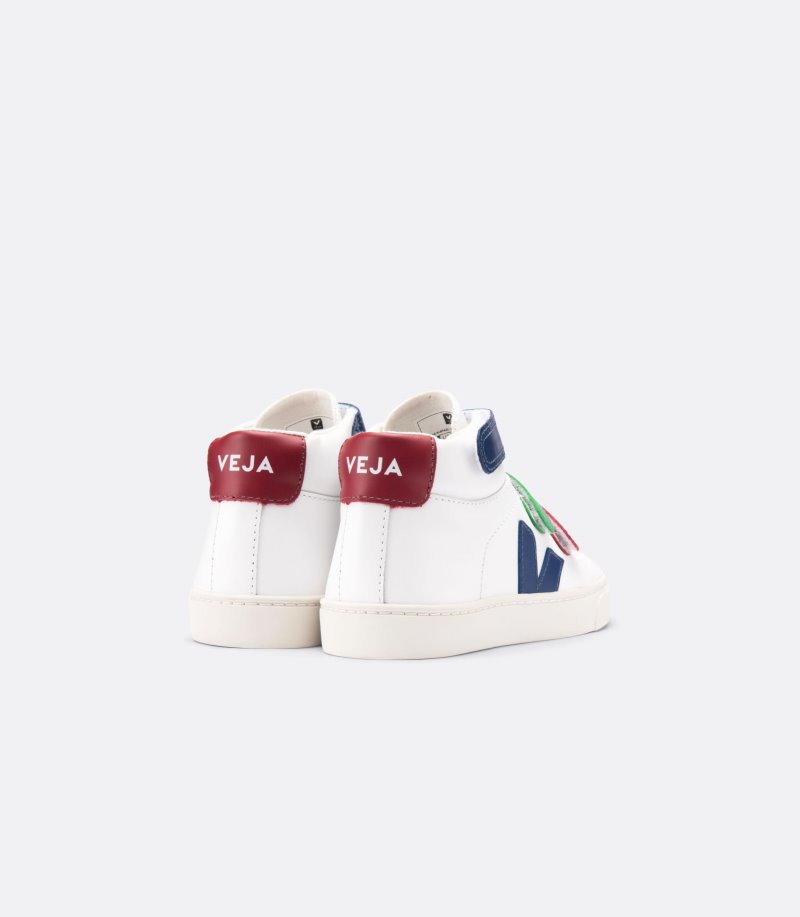 Veja Vstore Esplar Mid Leather Patike Dječje Bijele Tamno Plave Bordo | OW15-0555N0