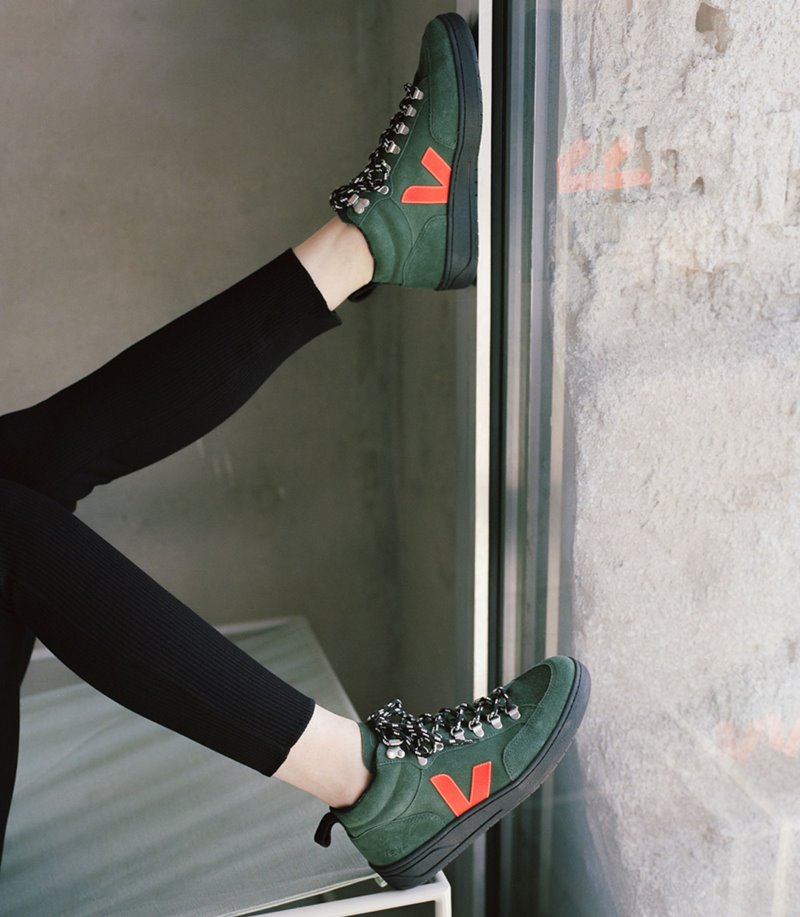 Veja Vstore Roraima Suede Patike Ženske Zelene Narančaste | EU85-8625T4