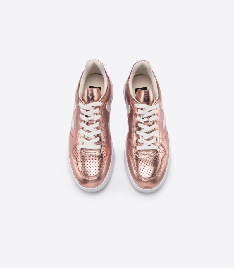 Veja Vstore V-10 Leather Patike Ženske Roze Bijele | XQ41-4971P4
